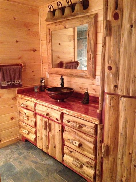 Cabin Bathroom Rustic Amish Made Log Home Bathrooms