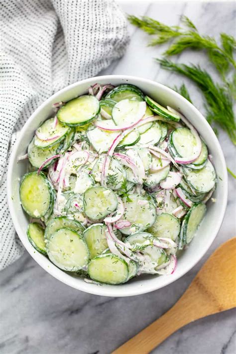 Easy Creamy Cucumber Salad Cafe Delites