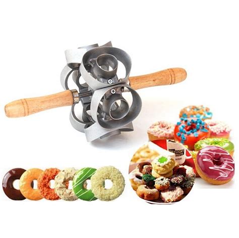 Ruimi Donut Maker Cutter 6 Sides Roller Revolving Mold Doughnut Tool