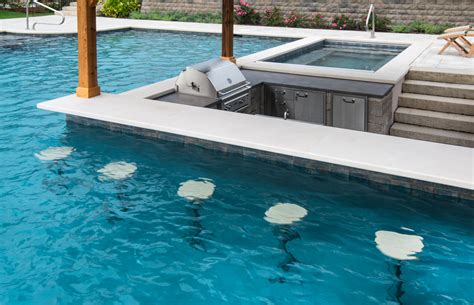 Barrington Hills Swimming Pool Hot Tub Sunken Bar And Slide Tropical Pool Chicago By