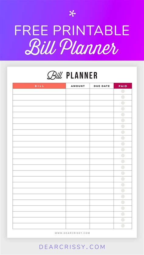 Free download of kitchenhub family organizer 1.1.0, size 4.83 mb. Bill Planner Printable - Pay Down Your Bills This Year ...