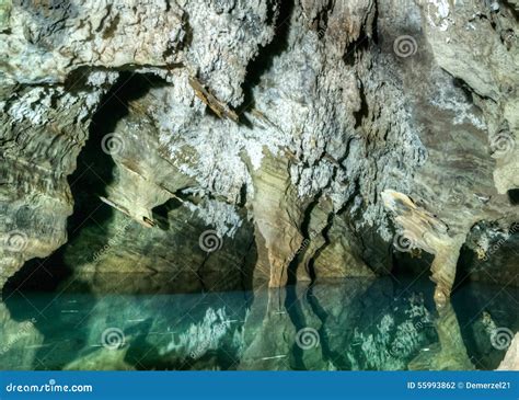 Underground Pool And Cave Stock Photo Image Of Mist 55993862