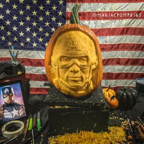 Sensational Captain America Pumpkin Carving Pumpkin Carving Carving