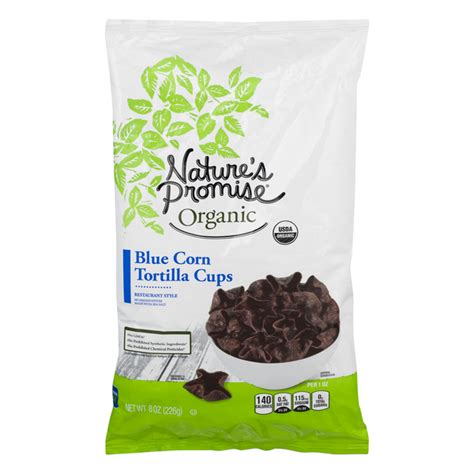save on nature s promise organic tortilla chips blue corn order online