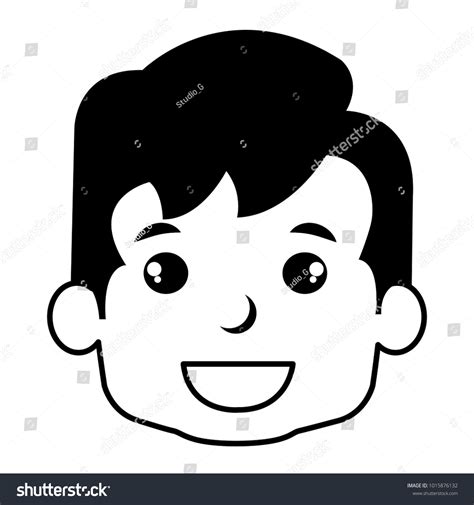 Cute And Little Boy Head Royalty Free Stock Vector 1015876132