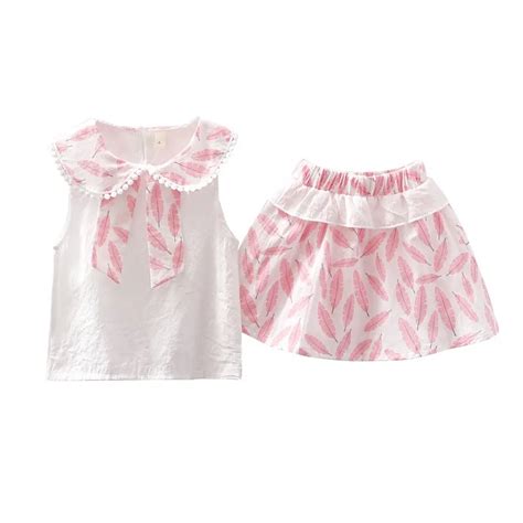Kids Clothing Sets Summer 2018 Sleeveless Style Baby Girls Shirt