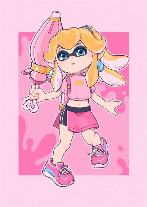 Inkling Inkling Girl And Princess Peach Mario And 1 More Drawn By Saiwosaiwoproject