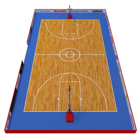 Surrounding the entire basketball court there is a thick line. Basketball court 3D Model MAX OBJ 3DS C4D - CGTrader.com