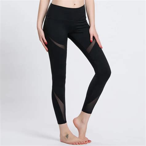 Sexy Womens Exercise Mesh Insert Workout Leggings For Fitness Legging Jeggings Clothes Pants For