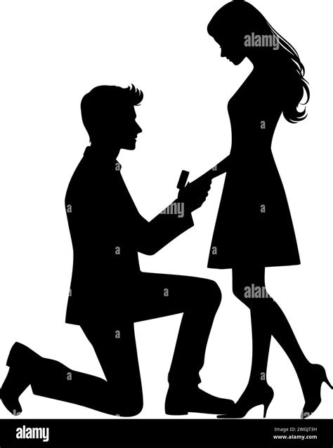 Proposal Scene Silhouette Vector Illustration Stock Vector Image And Art