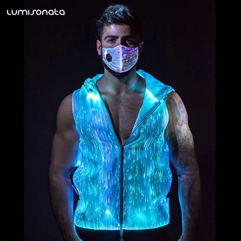 Tide Flow Fashion Products Rgb Led Fiber Optic Light Up Glow Clothing