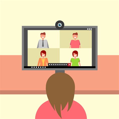 Video Conferencing From Home Cartoon 963048 Vector Art At Vecteezy