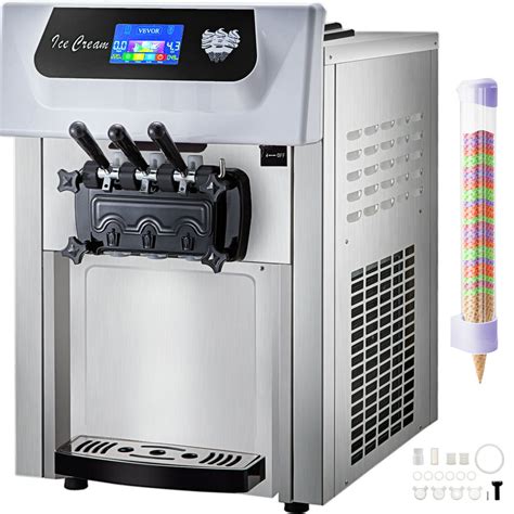 Vevor Commercial Soft Ice Cream Machine 3 Flavors Ice Cream Machine