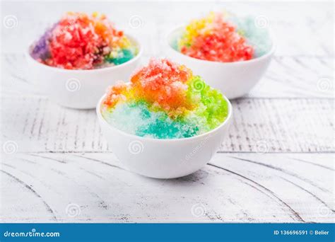 Homemade Rainbow Shaved Ice Stock Image Image Of Cold Cafe
