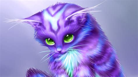 Purple Cat With Green Eyes Hd Purple Wallpapers Hd Wallpapers Id 36996