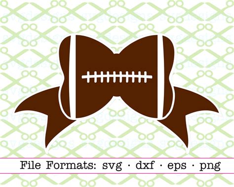 Football Bow Football Svg Cricut And Silhouette Files Svg Dxf Eps Png