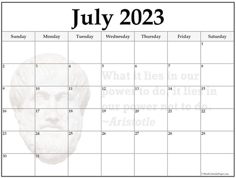 24 July 2023 Quote Calendars