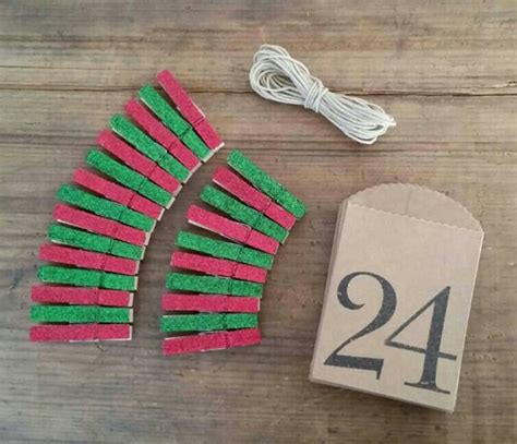Diy Advent Calendar Mini Clothespins Holiday Decor Mantle Etsy