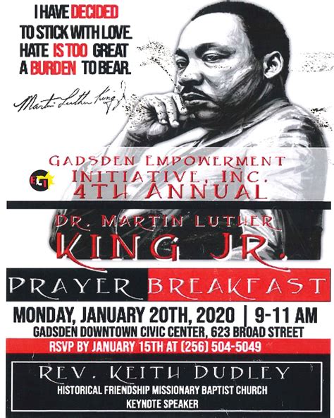 4th Annual Dr Martin Luther King Jr Prayer Breakfast Greater Gadsden