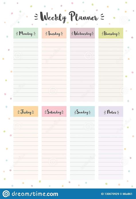 Colorful Weekly Calendar Printable | Calendar Template 2022