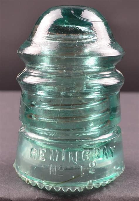 Vintage Hemingray Patent May 2 1893 No 12 Teal Green Glass Insulator Glass Insulators