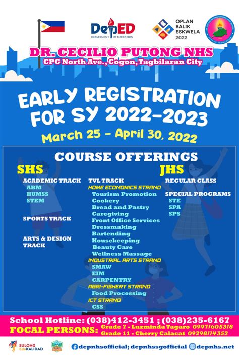 Early Registration For Sy 2022 2023 March 25 2022 April 30 2022