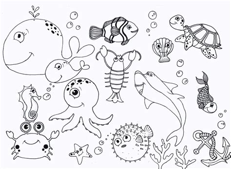 Coloring Pages Under The Sea Ocean Themed Animal Coloring Pages