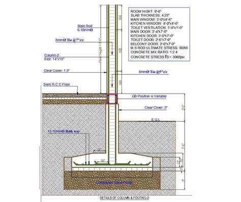 Column Footing Plan And Section Cad Drawing Download Dwg File Cadbull Sexiz Pix