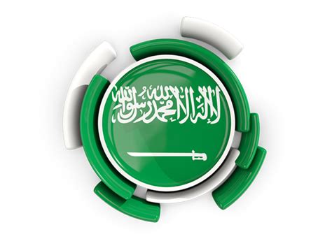 Flag of the royal saudi air defense force (ratio: Round flag with pattern. Illustration of flag of Saudi Arabia