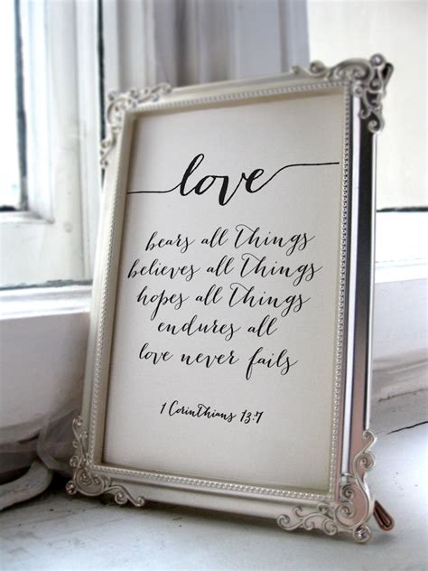 Wedding Quote From The Bible Verse Print Wall Art Decor Poster Etsy