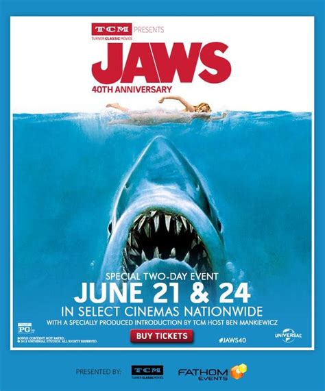 Tcm Presents Jaws 1975 40th Anniversary In Select Cinemas June 21