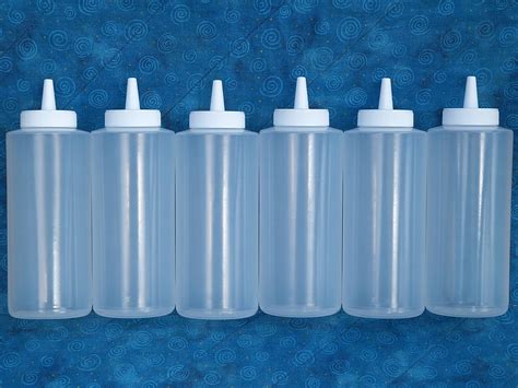 12 32oz Clear Plastic Squeeze Bottle Condiment Dispenser Ketchup