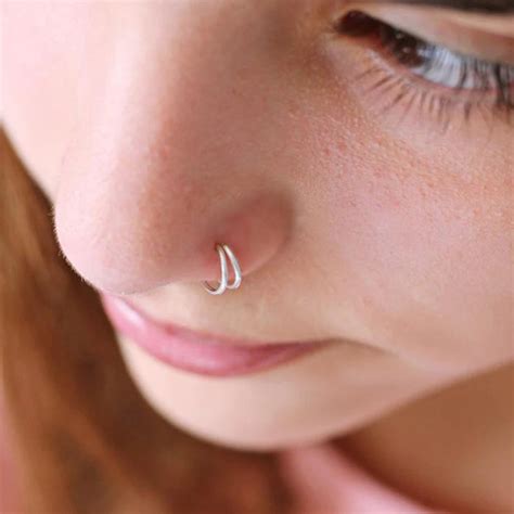 nose rings for women girls small open hoop ring type piercing etsy