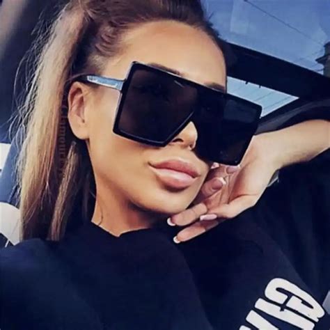 oversized brown sunglasses 2019 women retro vintage sunglasses luxury brand rimless eyewear