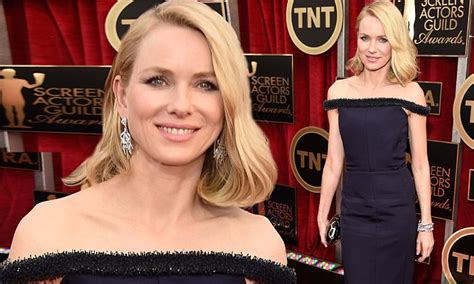 Naomi Watts In Navy Gown On The Sag Awards Red Carpet