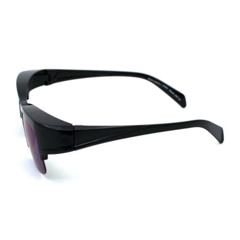 Polarized Reflective Color Mirror Half Rim Mens Fit Over Eyeglasses Sunglasses Ebay