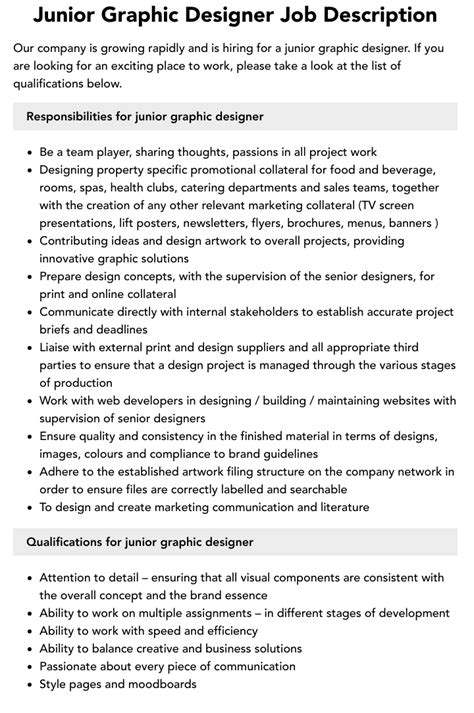Junior Graphic Designer Job Description 2022