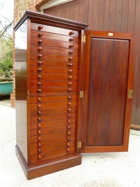 A Beautiful Victorian 20 Drawer Solid Mahogany Collectors Cabinet By