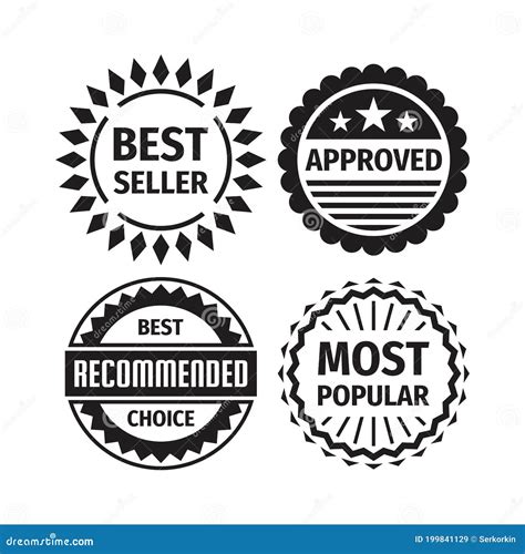 Badge Set Best Seller Approved Best Choice Recommended Most