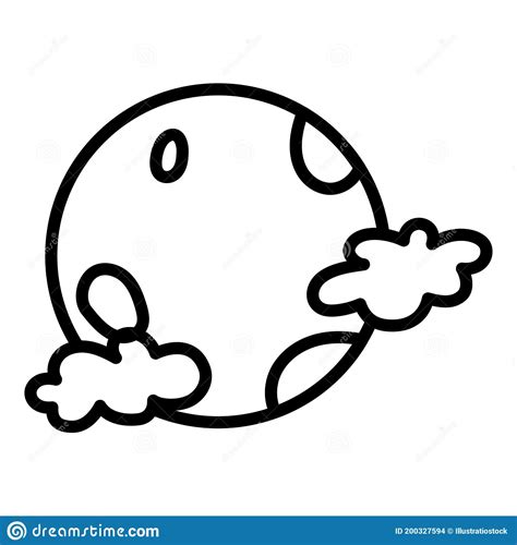 Isolated Moon With Clouds Stock Vector Illustration Of Symbol 200327594