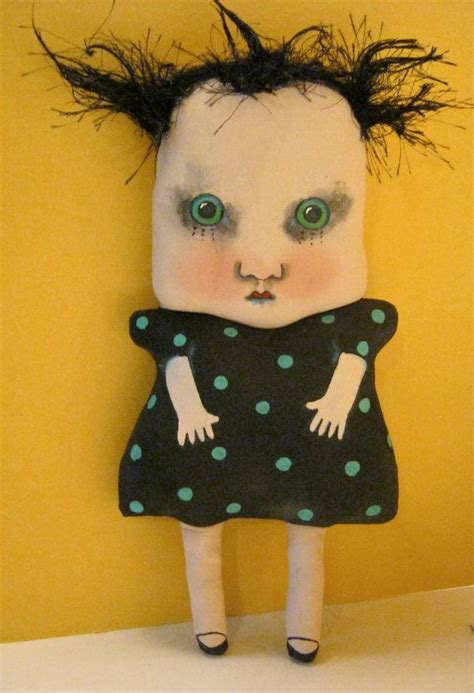 Ooak Art Doll Weird Little Girl Hand Painted Doll Odd Etsy Wall Art