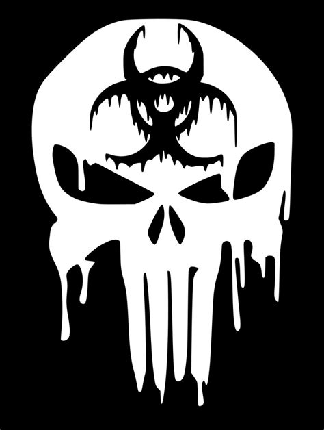 Biohazard Bloody Punisher Skull Vinyl Decal Ur
