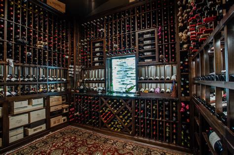 Lusk Transitional Wine Cellar Dallas By Sterling Brook Custom