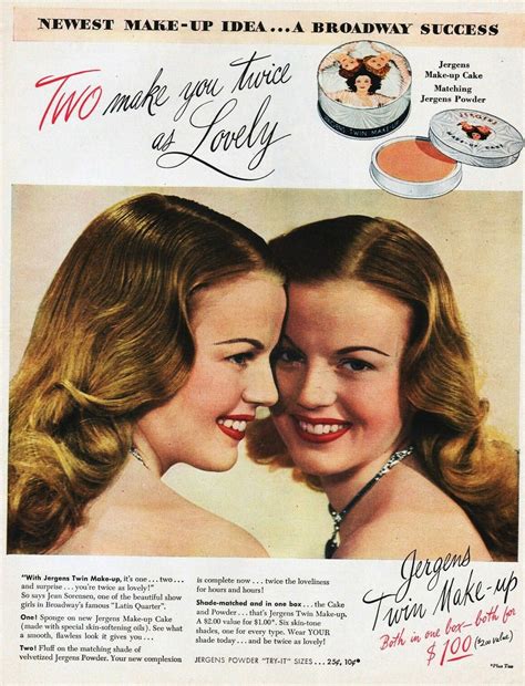 Jurgens Jergens Beauty Ad Advertising Ads Vintage Beauty Hygiene Make Up Glamour Lovely