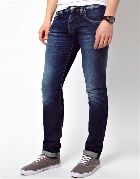 Choose from a variety of colors and styles, from slim tapered to slim straight jeans. Lyst - Pepe Jeans Cane Slim Fit Mid Wash in Blue for Men