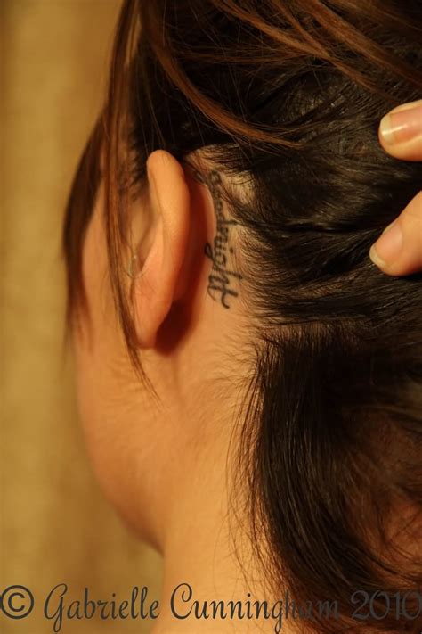 20 Behind The Ear Word Tattoos