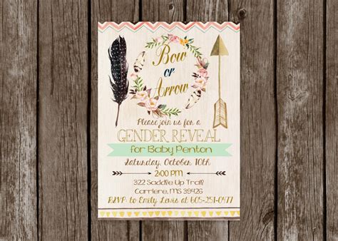 Bows Or Arrows Invite Gender Reveal Invitations Gender Reveal Party