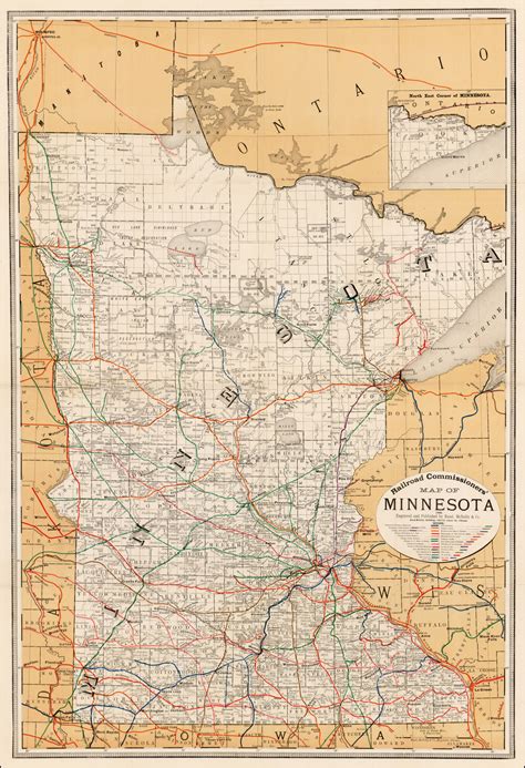 Railroad Commissioners Map Of Minnesota 1900 Barry Lawrence Ruderman