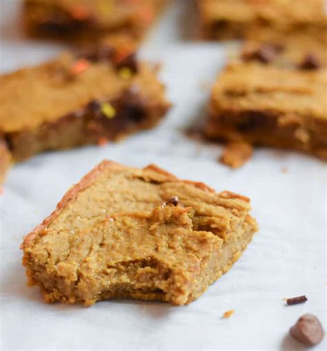 Chocolate Chip Vegan Pumpkin Blondies