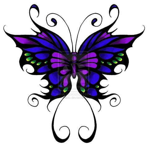 Purple Color Butterfly Tattoo Design